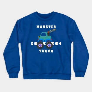 Vector illustration of monster truck with cartoon style Crewneck Sweatshirt